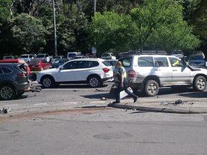 Out-of-control truck hits seven cars