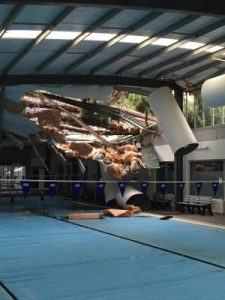 Aquatic centre has roof crushed