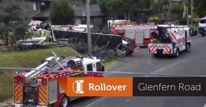Truck rolls over on Glenfern Road