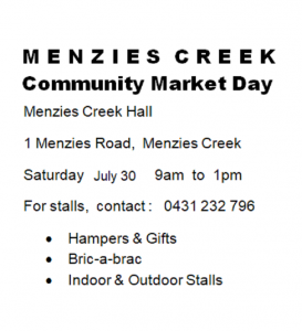 Snippets: Community Market Day in Menzies Creek