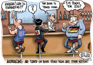 CARTOON: BEER TAX COSTING THE AUSSIE POCKET
