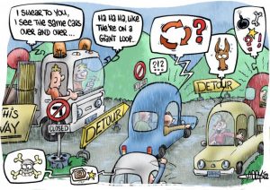 CARTOON: Detours put motorists in a spin