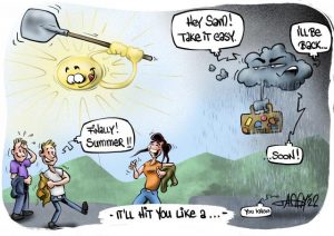 Storms and rain despite Summer season