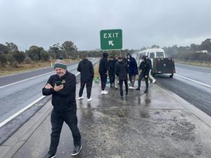 Local basketball team forced to flee bus after engine fire