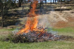 Strong reminder to never leave a burn-off unattended